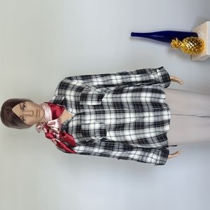 Velvet heart tartan long sleeve top size medium